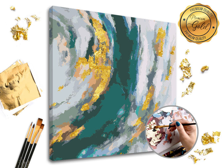 PREMIUM GOLD Paint by Numbers – Turquoise Fantasy — image 2