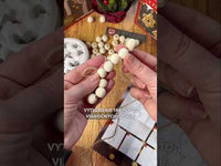 Nassau houten kralenset XMAS STARS, 100 stuks met dubbel koord