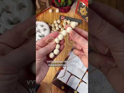 Nassau houten kralenset XMAS STARS, 100 stuks met dubbel koord