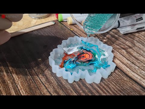 Pentart siliconen gietvorm geode voor onderzetters