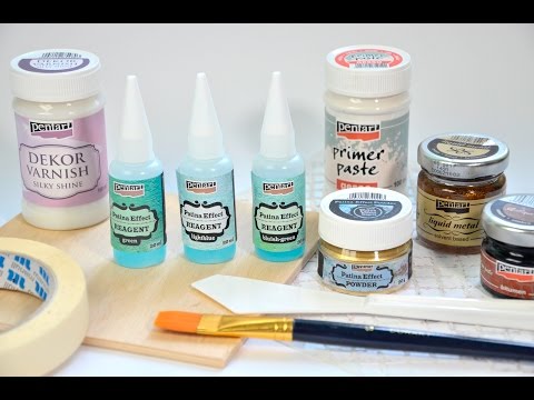 Pentart patinaset voor koperpatina, 4-delig