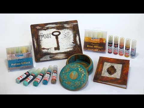 Pentart acrylverfset patina-effect, 5-delig