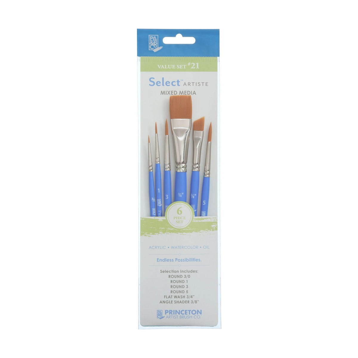 Princeton Select universele penselenset, 3 of 6 stuks