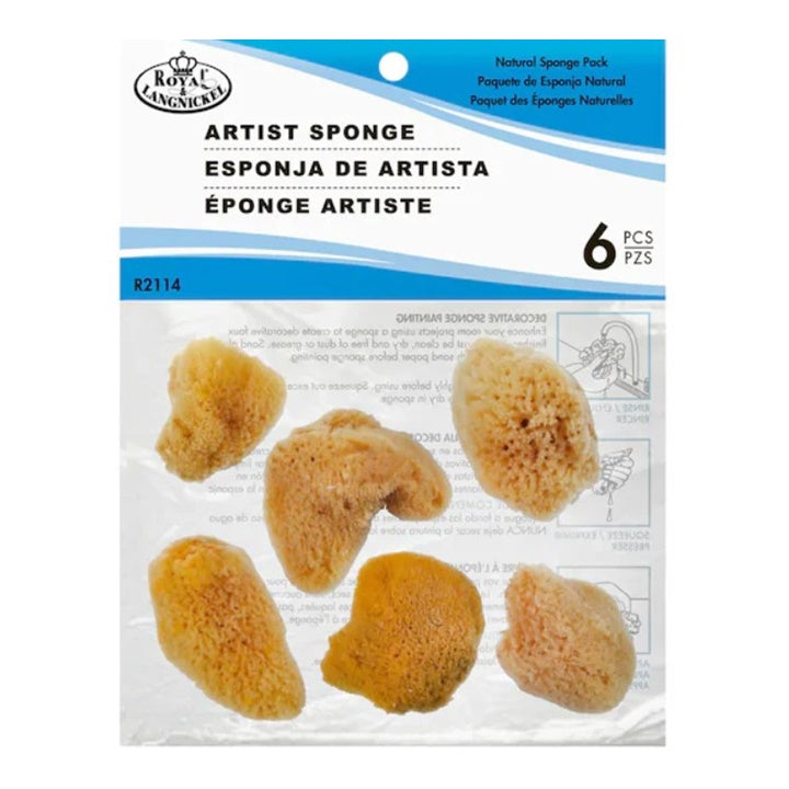 Royal & Langnickel natuurlijke zeesponsjes klein, 6 stuks