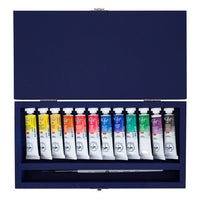 Nevskaya Palitra White Nights aquarelverfset 12 × 10 ml in houten kist