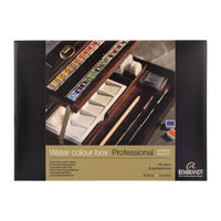Rembrandt aquarelverfset in houten koffer, 28 halve napjes