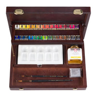 Rembrandt aquarelverfset in houten koffer, 28 halve napjes – afbeelding 2