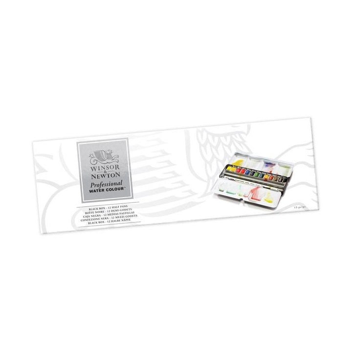 Winsor & Newton Black Box aquarelverfset, 12 napjes