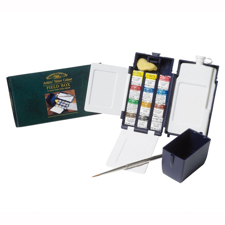 Winsor & Newton Field Box aquarelverfset, 12 napjes