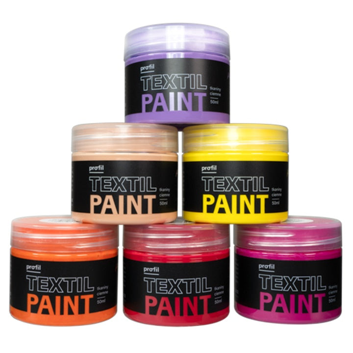 Profil Set of Fabric Paints for Dark Fabric - SUNSET BOULEVARD 6 x 50 ml