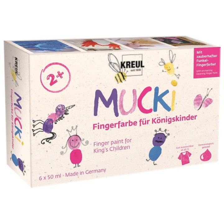 KREUL MUCKI vingerverf voor meisjes, set 6 × 50 ml