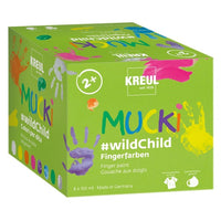 KREUL MUCKI Wild Child vingerverf, set 8 × 150 ml