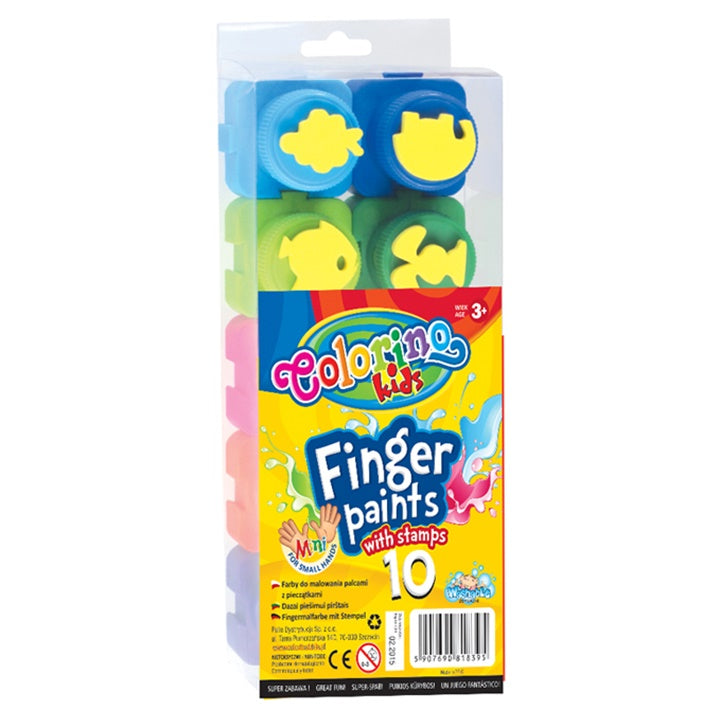 Colorino vingerverf met stempels, set 10 × 10 ml
