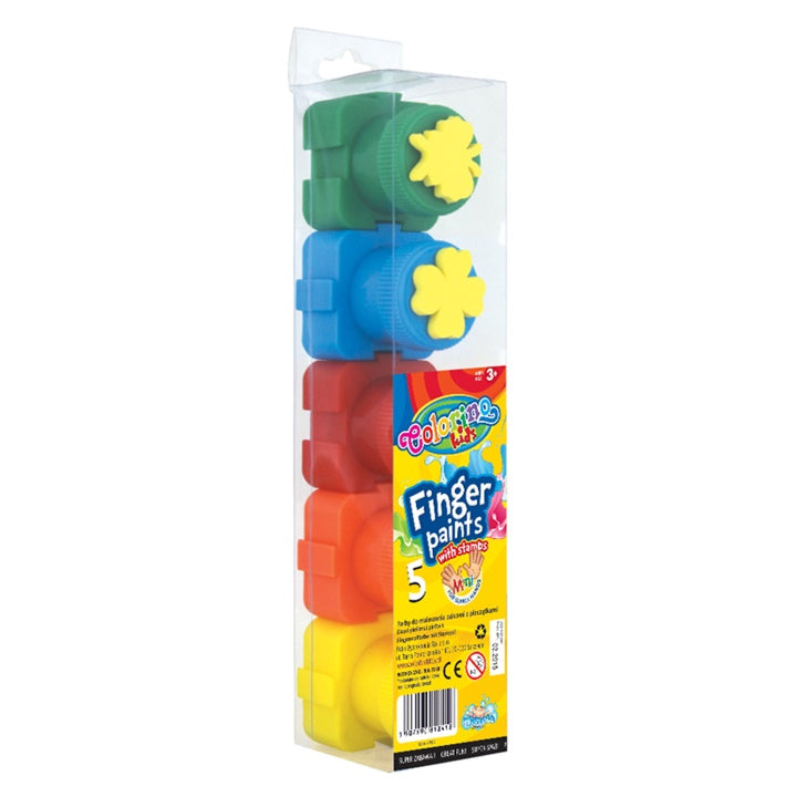 Colorino vingerverf met stempels, set 5 × 10 ml