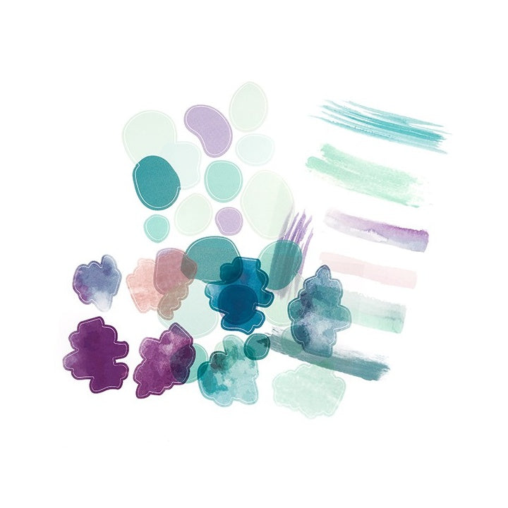 DP Craft PVC-stickers met aquarelvormen, 31 stuks – afbeelding 4