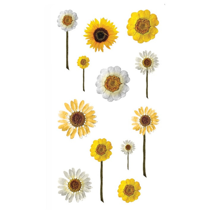 DP Craft transparante PVC-stickers met bloemen, 49 stuks