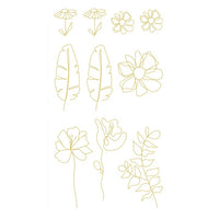 DP Craft transparante PVC-stickers gouden bloemen, 43 stuks – afbeelding 2