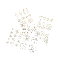DP Craft transparante PVC-stickers gouden bloemen, 43 stuks – afbeelding 4