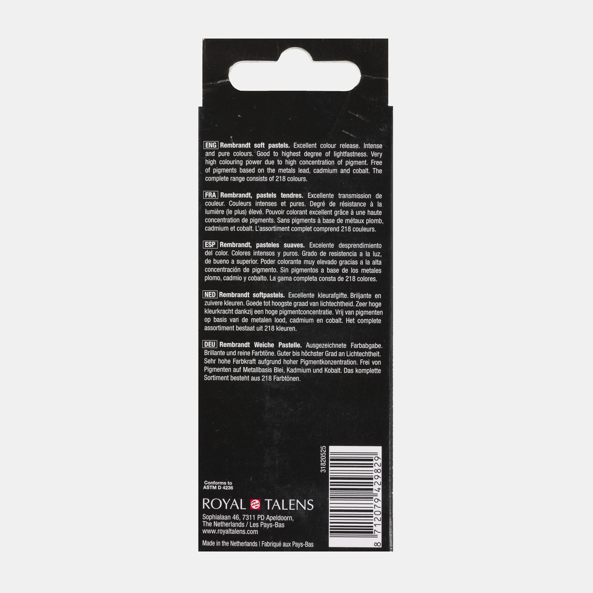 Rembrandt pastelkrijt Cool Greens, set van 5 halve pastels
