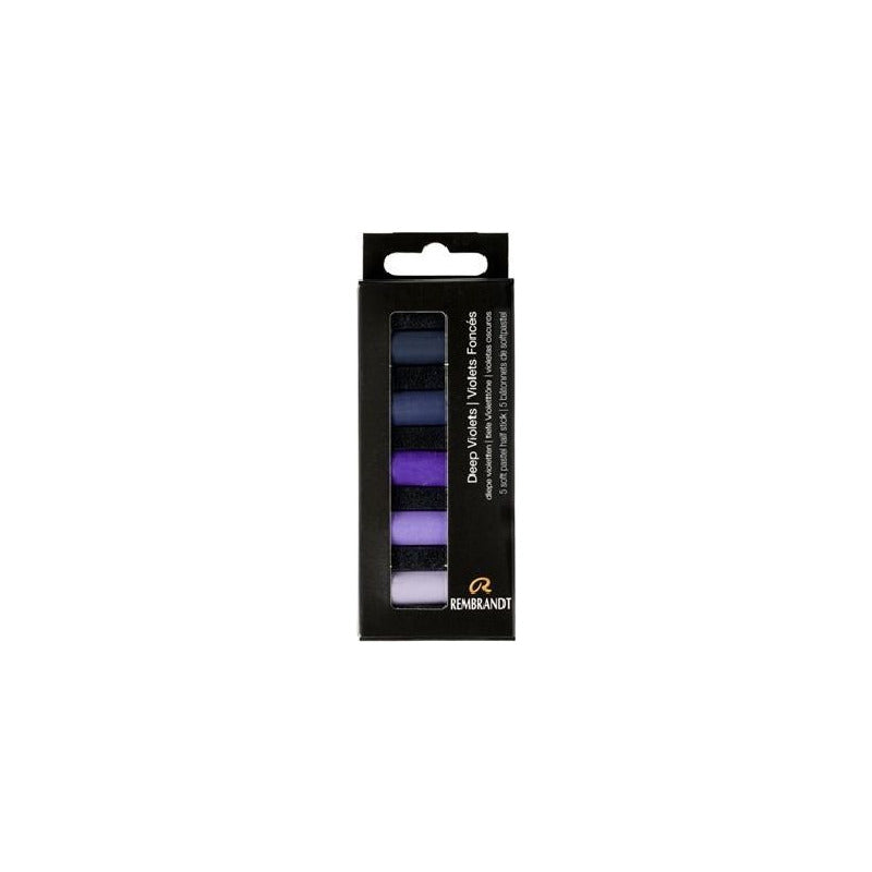 Rembrandt pastelkrijt Deep Violets, set van 5 halve pastels