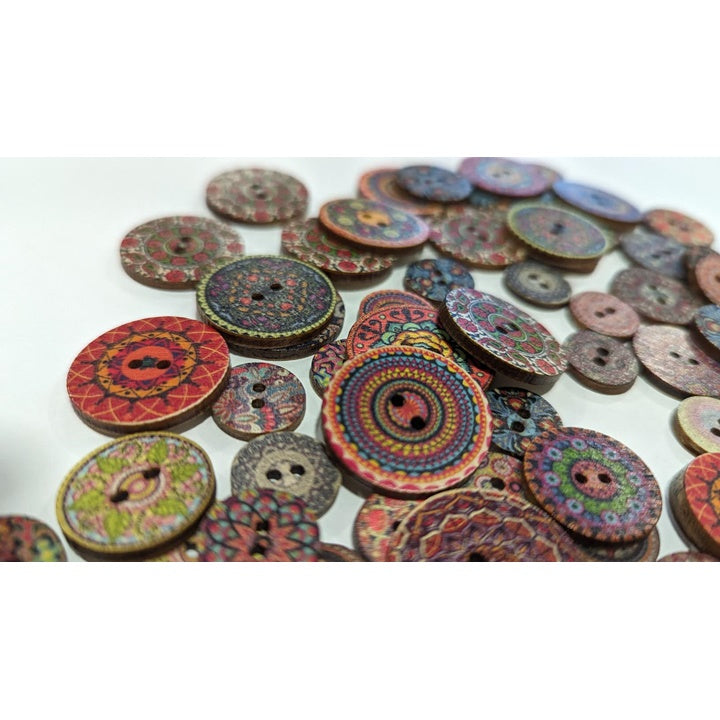 Retro houten knopen, 20 stuks, 15, 20 of 25 mm – afbeelding 2