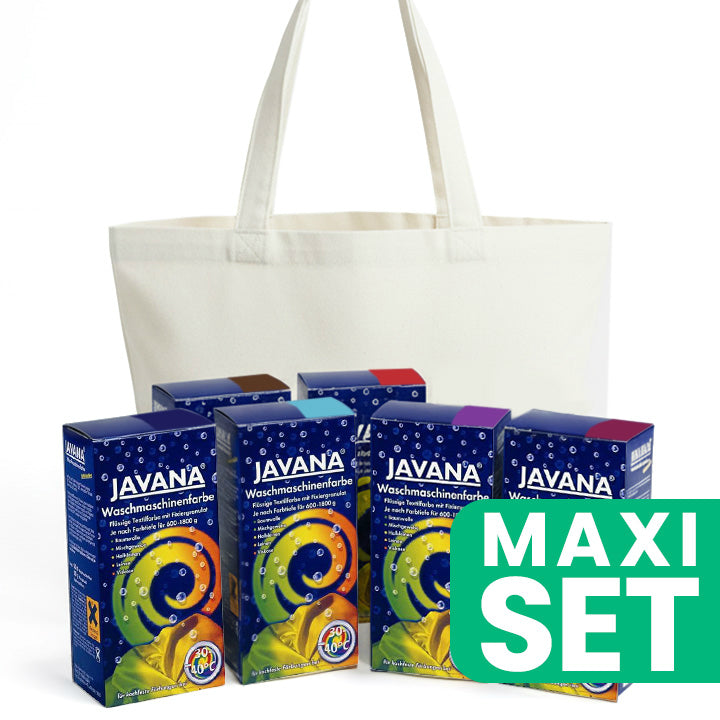 Kreul Javana Batik batikset retro, 6 kleuren met katoenen tas