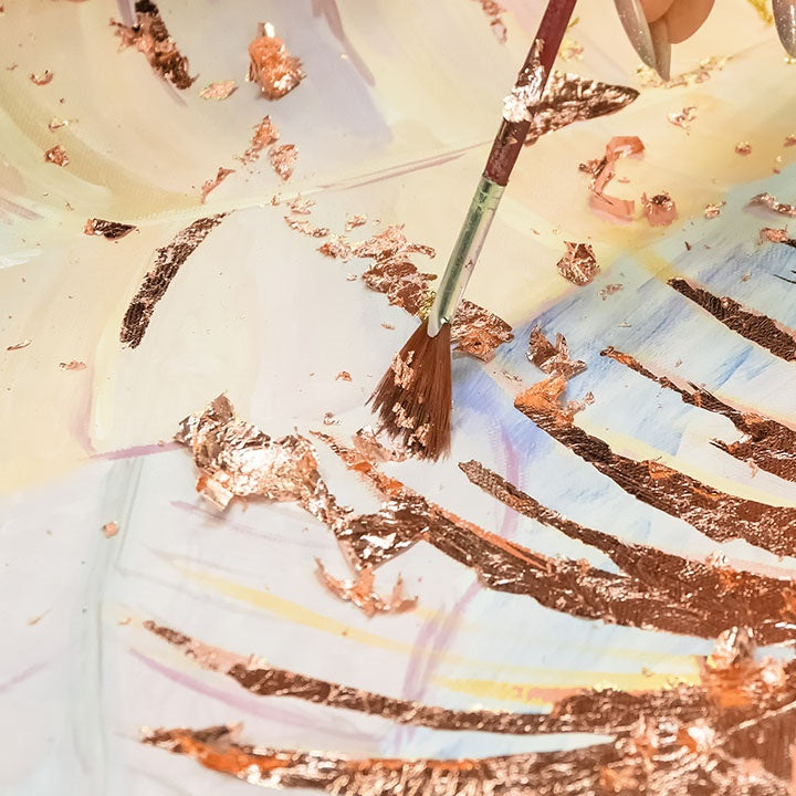 Rose Gold Metallic Gilding Leaves, 14 x 13 cm, 100 Sheets — image 1