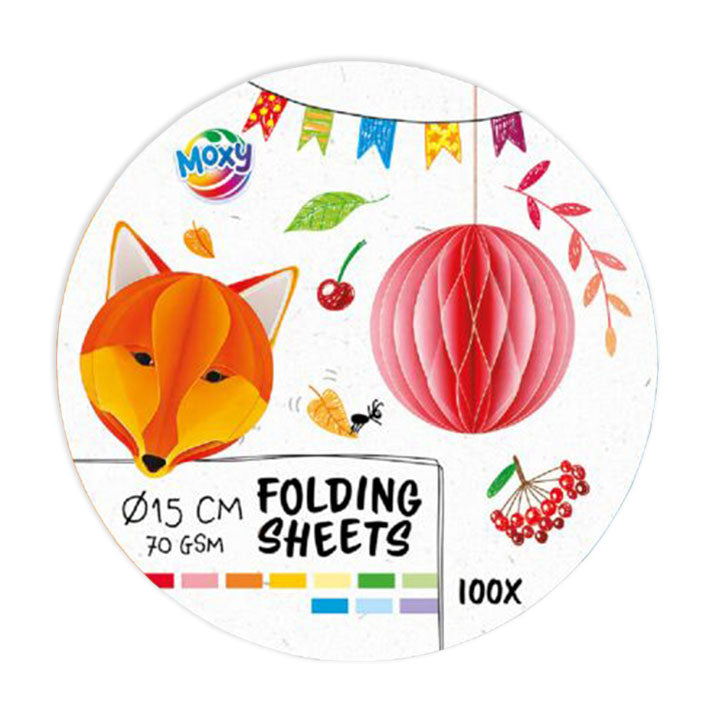 Round Folding Paper, 15 cm, 10-Color Mix, 100 Sheets, Image 2