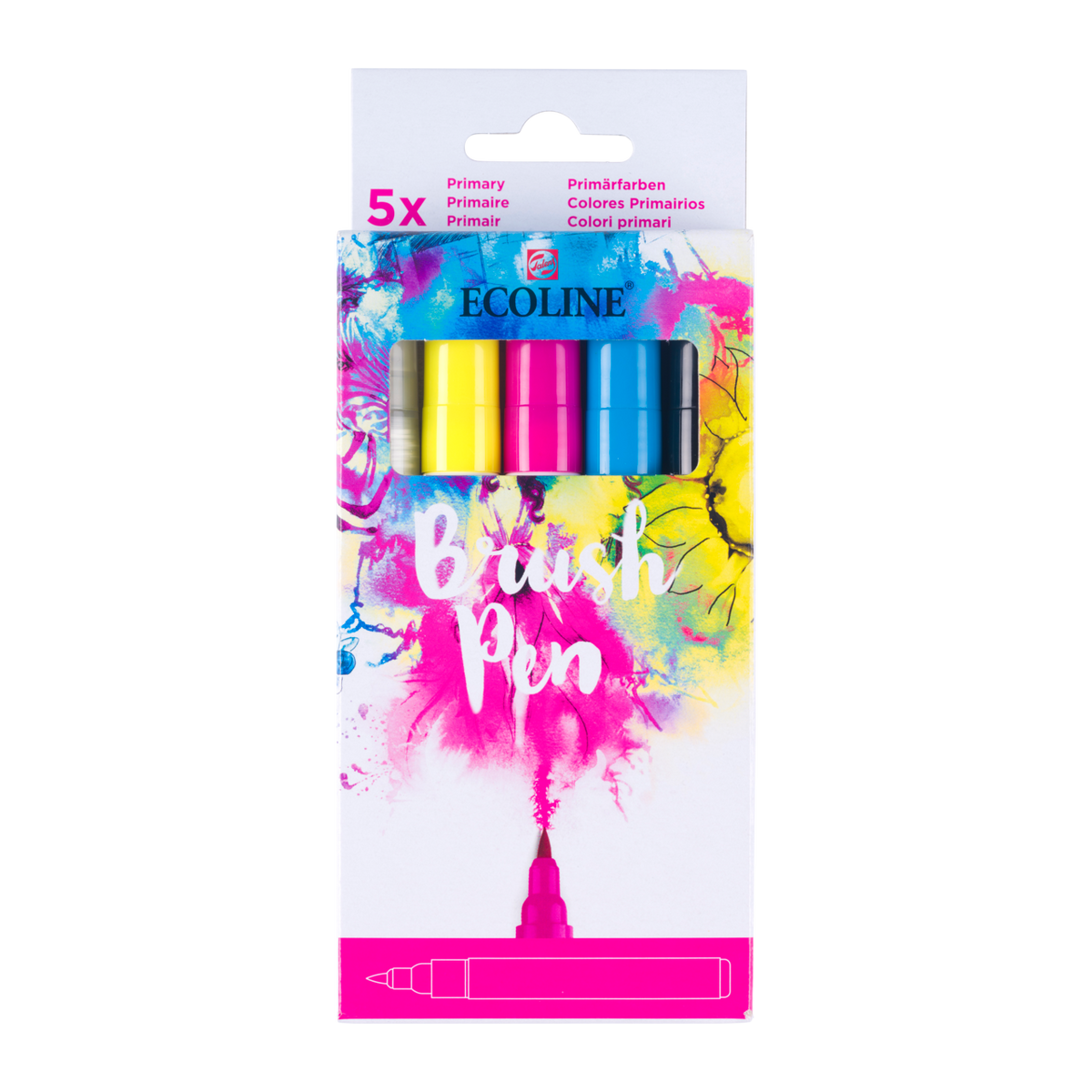 Royal Talens Ecoline brushpennen Primary set, 5 stuks