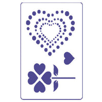 Pentart sjabloon A5 – hartjes en bloemen
