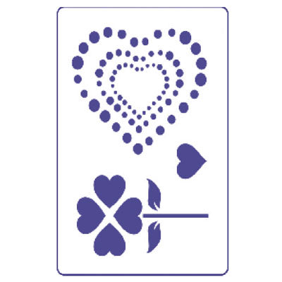 Pentart sjabloon A5 – hartjes en bloemen