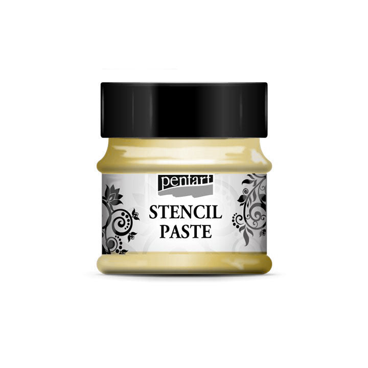 Pentart sjabloonpasta (stencil paste) parelmoer 50 ml – afbeelding 3
