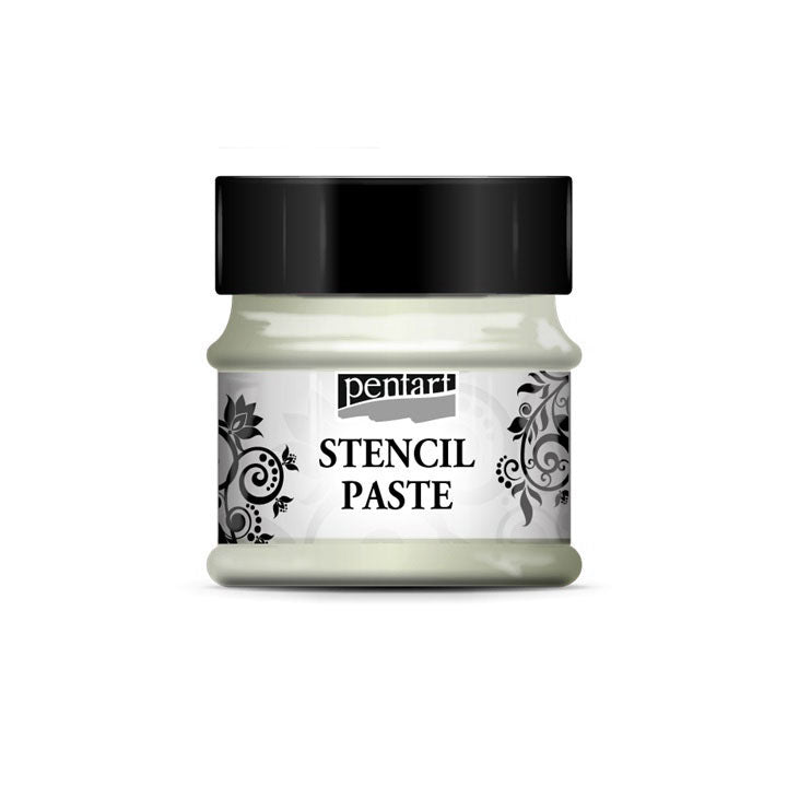 Pentart sjabloonpasta (stencil paste) parelmoer 50 ml – afbeelding 2