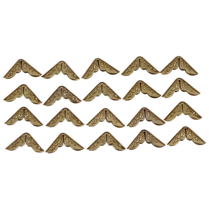Pentart metalen sierhoekjes goud, set van 20 stuks