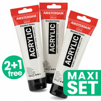 Amsterdam Standard Series acrylverfset titaanwit 3 × 120 ml