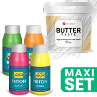 Triton acrylverfset fluorescerend 4 × 750 ml met ARTMiE Butter