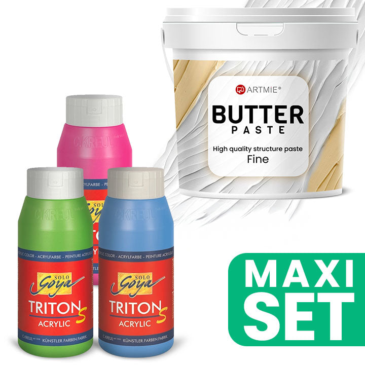 Triton S acrylverfset glanzend 3 × 750 ml met ARTMiE Butter