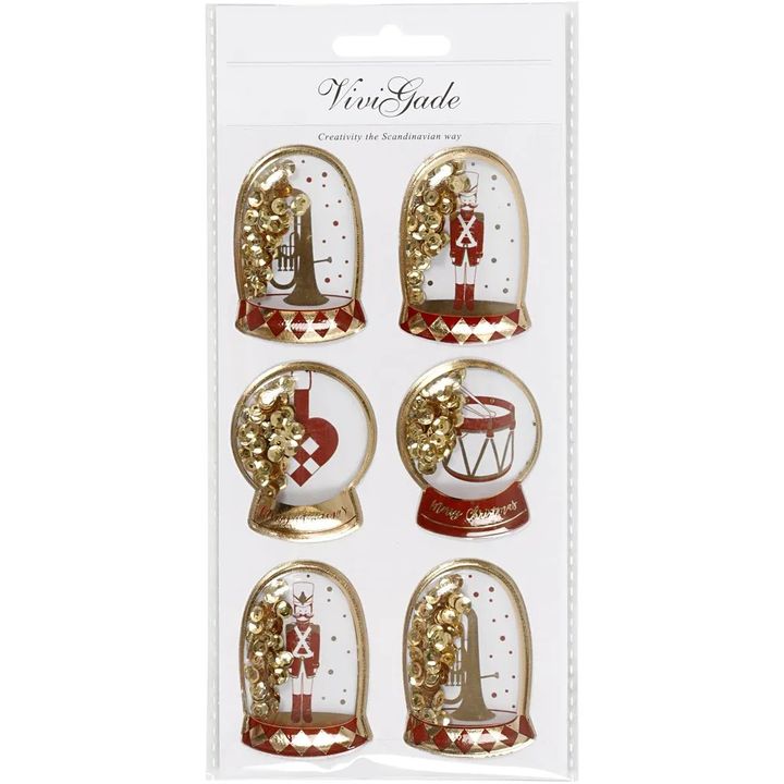 Creativ Company 3D-kerststickers sneeuwbollen, 6 stuks – afbeelding 2