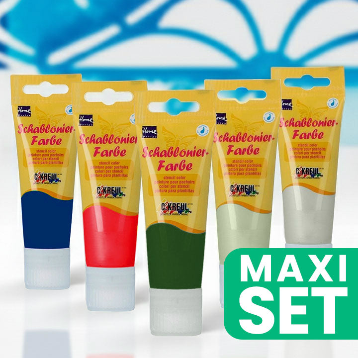 Kreul sjabloonverf set 5 × 75 ml, koele tinten