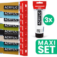 Amsterdam Standard Series acrylverfset 11 × 120 ml, 3 × titaanwit