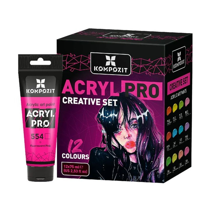 Kompozit ACRYL PRO CREATIVE acrylverfset 12 × 75 ml