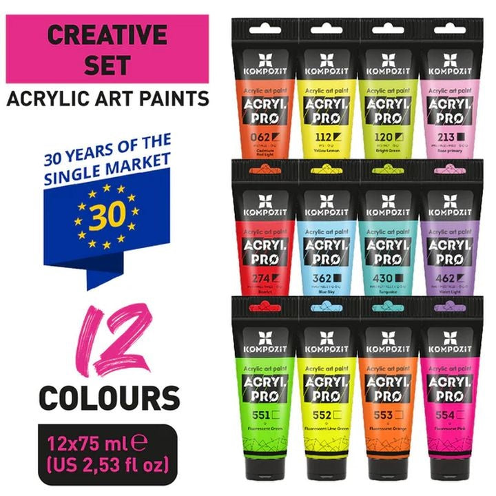 Kompozit ACRYL PRO CREATIVE acrylverfset 12 × 75 ml – afbeelding 3
