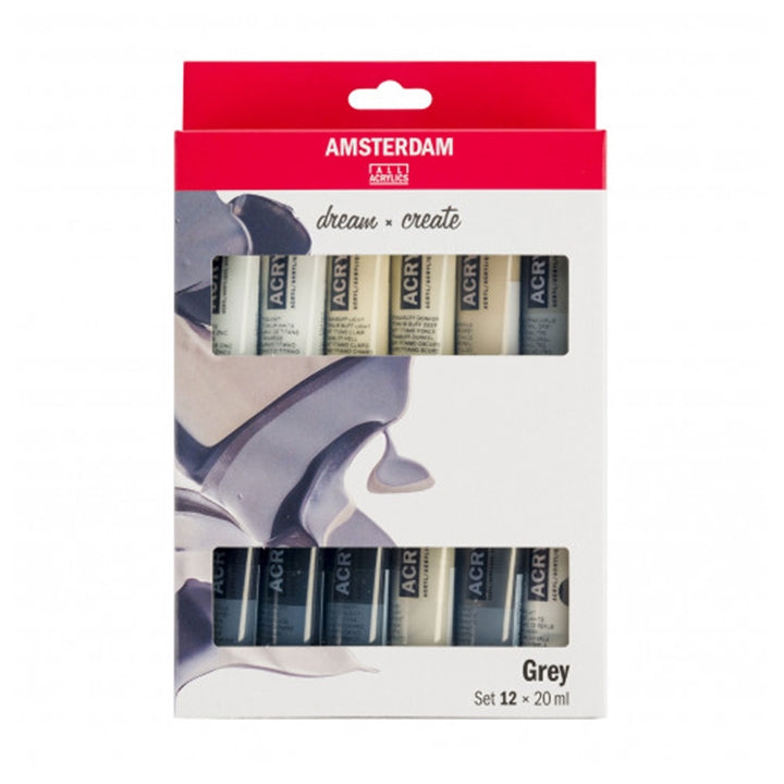 Amsterdam acrylverfset grijstinten 12 × 20 ml
