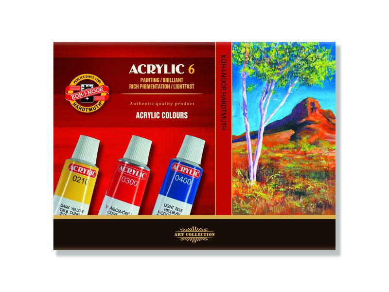 KOH-I-NOOR acrylverfset 6 × 16 ml