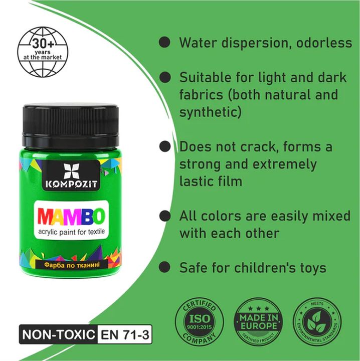 Kompozit Mambo textielverfset voor stof en leer 24 × 50 ml – afbeelding 5