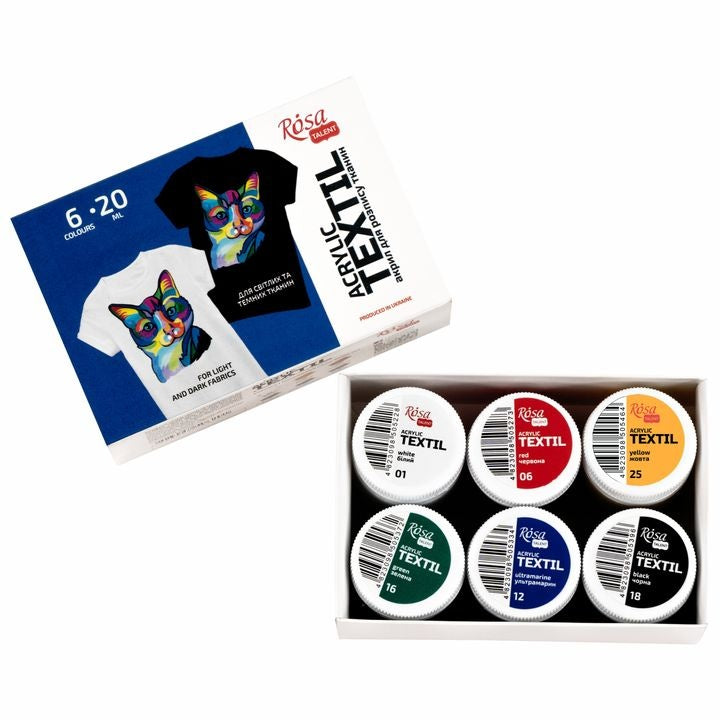 Rosa Talent textielverfset – 6, 9 of 12 kleuren à 20 ml – afbeelding 5