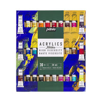Pébéo Studio Acrylics acrylverfset 30 × 20 ml + penseel