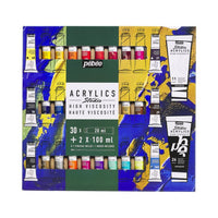 Pébéo Studio Acrylics acrylverfset 30 × 20 ml + 2 × 100 ml + penseel