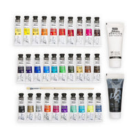 Pébéo Studio Acrylics acrylverfset 30 × 20 ml + 2 × 100 ml + penseel – afbeelding 2