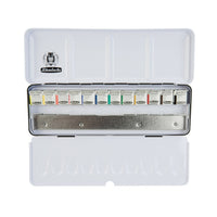 Schmincke AKADEMIE aquarelverfset 12 halve napjes in metalen doos – afbeelding 2